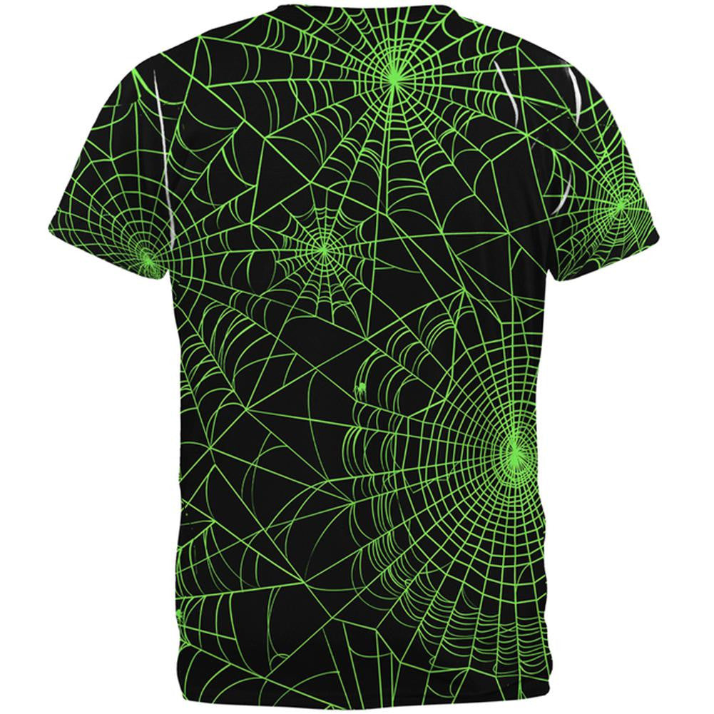 Halloween Spider Webs All Over Adult T-Shirt Men's T-Shirts Old Glory