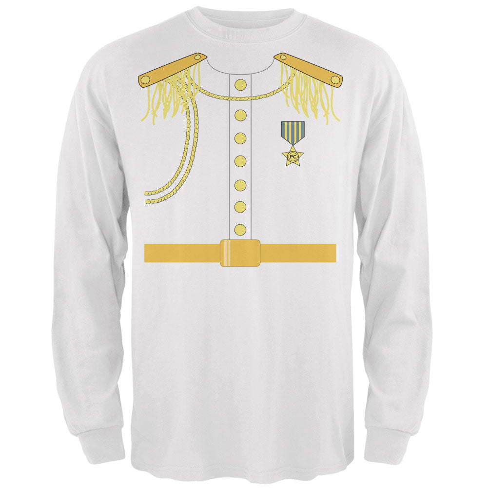 Prince Charming Costume White Adult Long Sleeve T-Shirt Men's Long Sleeves Old Glory 3XL White