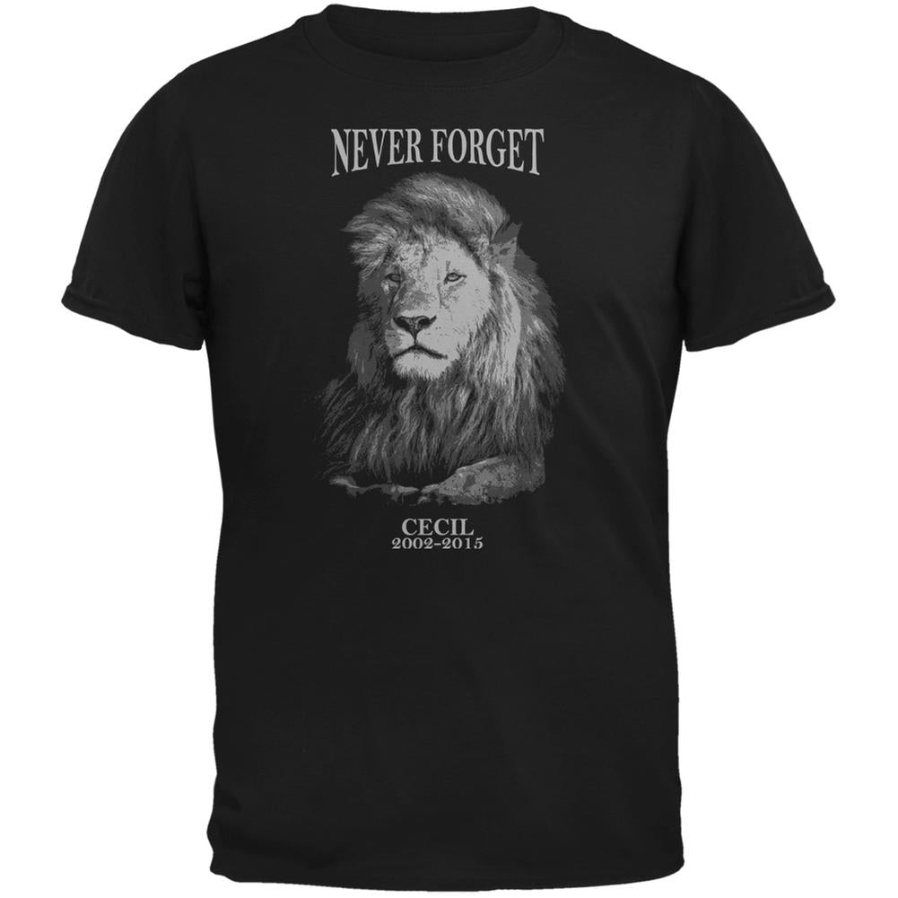 Cecil The Lion Never Forget Black Youth T-Shirt Youth T-Shirts Old Glory LG Black