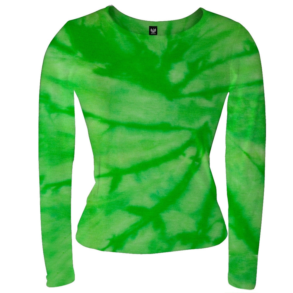 Green Spiral - Long Sleeve Babydoll Juniors Babydolls Old Glory
