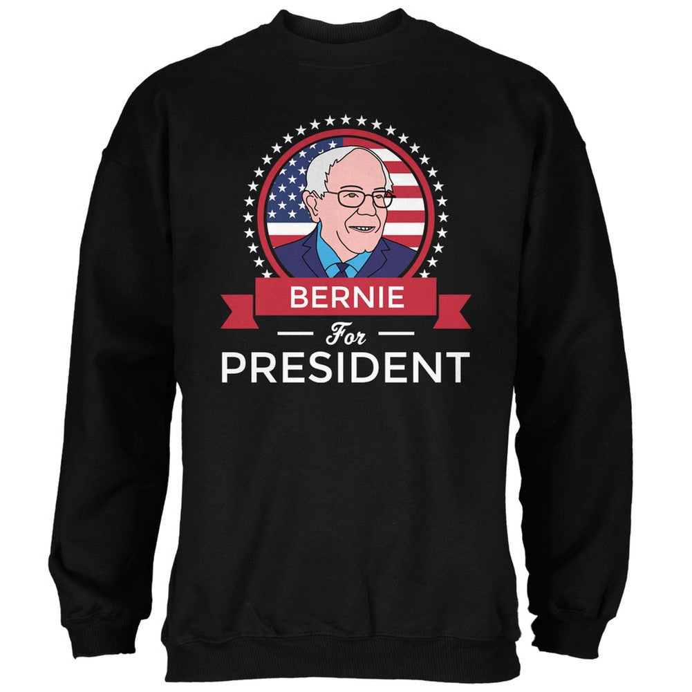 Election 2016 Bernie Sanders President Ribbon Black Adult Sweatshirt Men's Sweatshirts Old Glory 2XL Black