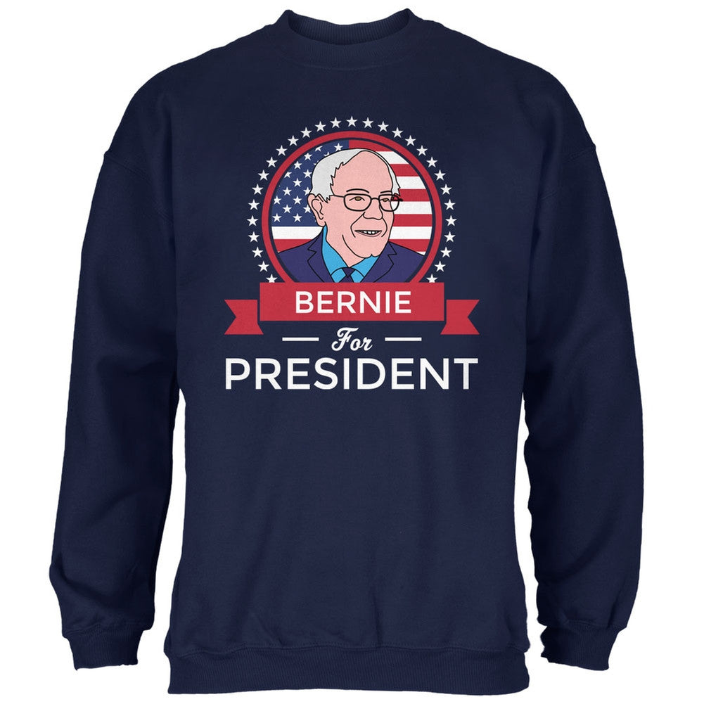Election 2016 Bernie Sanders President Ribbon Navy Adult Sweatshirt Men's Sweatshirts Old Glory 2XL Green