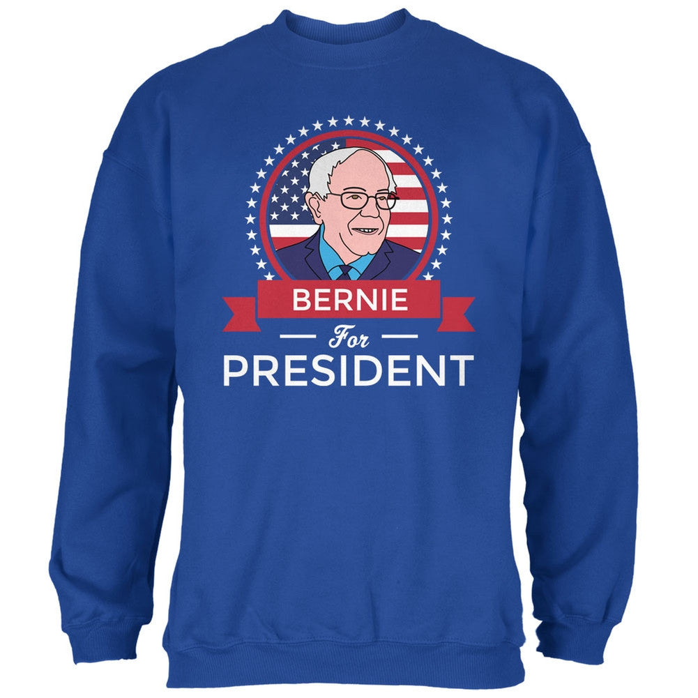 Election 2016 Bernie Sanders President Ribbon Royal Adult Sweatshirt Men's Sweatshirts Old Glory 2XL Blue
