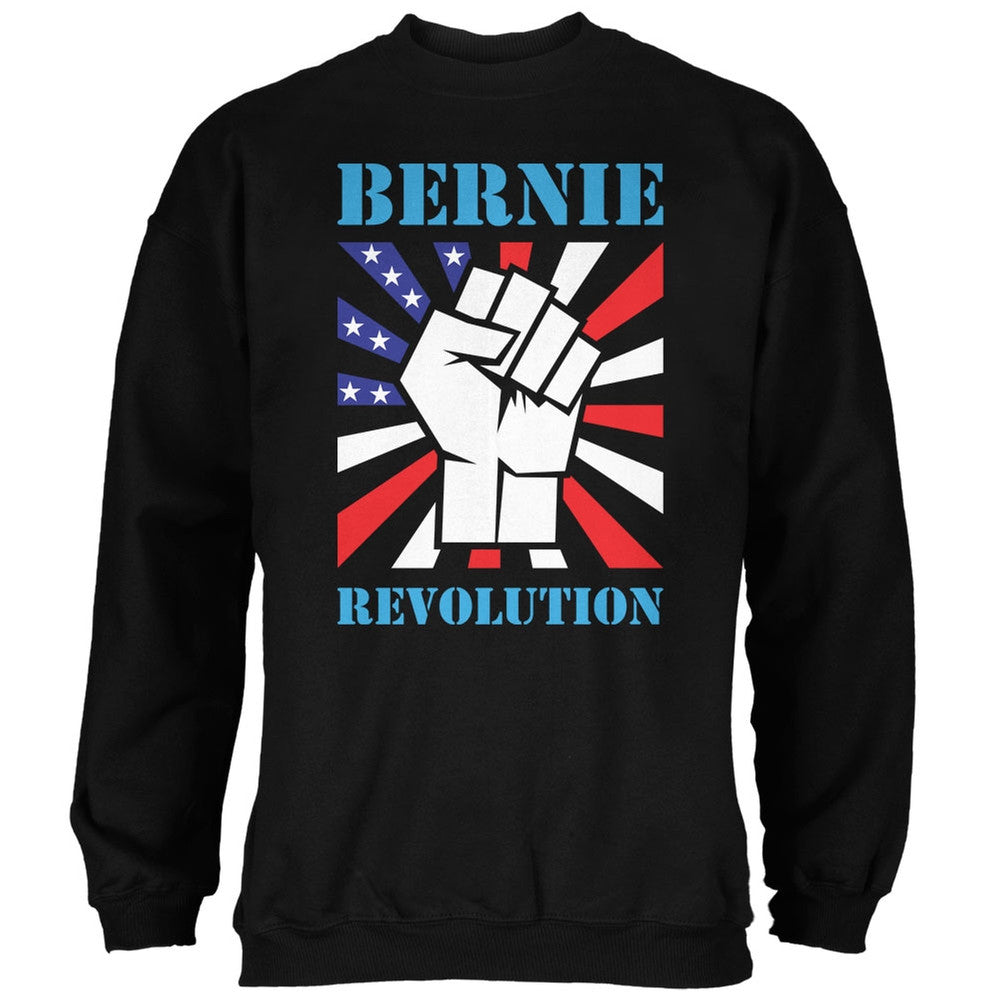 Election 2016 Bernie Sanders Raised Fist Black Adult Sweatshirt Men's Sweatshirts Old Glory 2XL Black