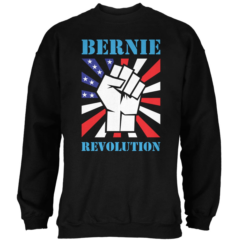 Election 2020 Bernie Sanders Raised Fist Black Adult Sweatshirt Men's Sweatshirts Old Glory 2XL Black