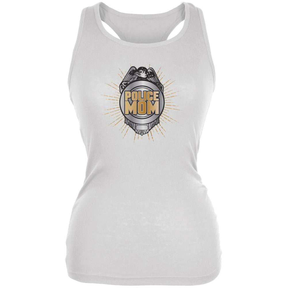 Police Mom White Juniors Soft Tank Top Juniors Tank Tops Old Glory 2XL White