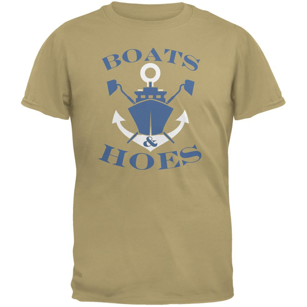 Boats & Hoes Tan Adult T-Shirt Men's T-Shirts Old Glory 2XL Beige