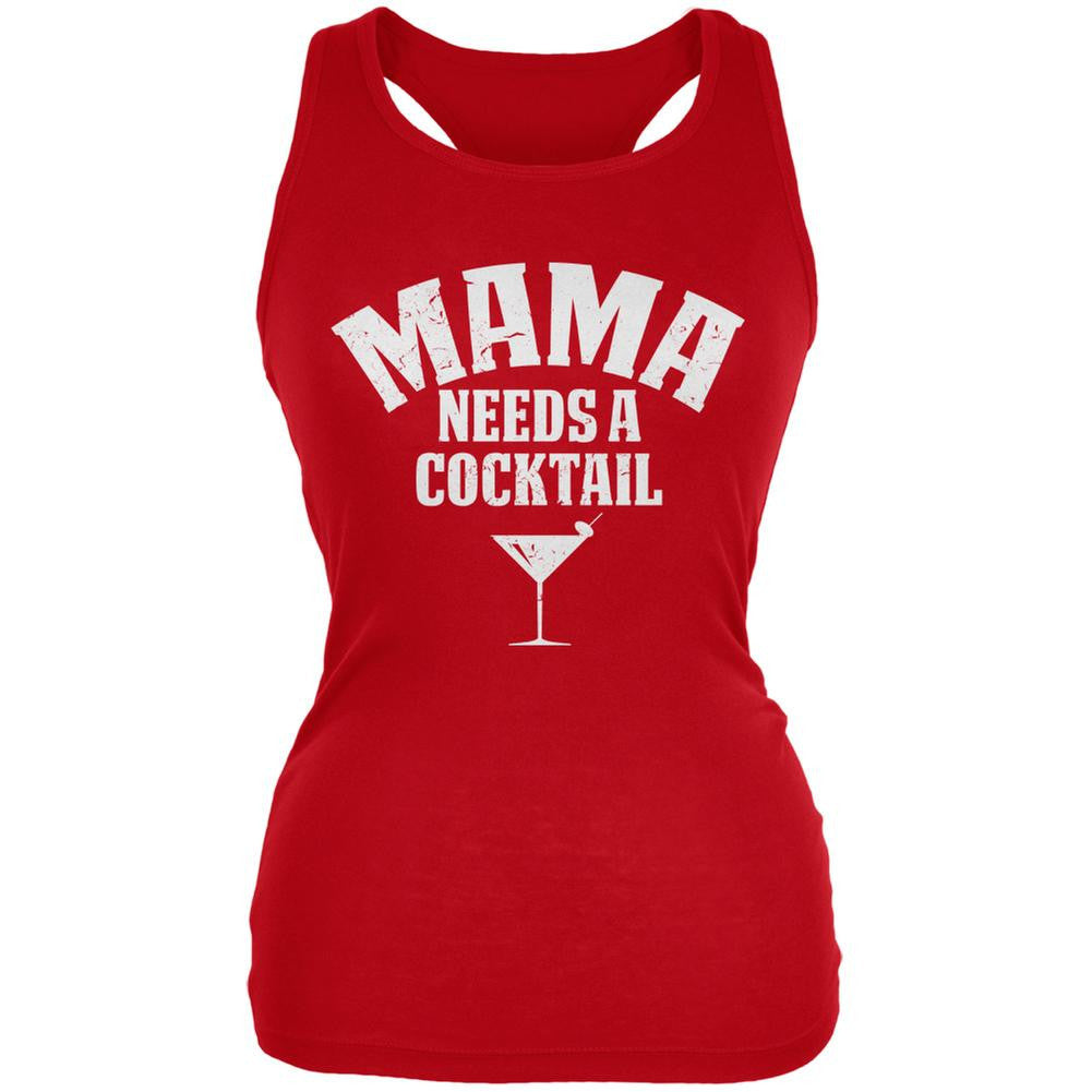 Mama Needs A Cocktail Red Juniors Soft Tank Top Juniors Tank Tops Old Glory SM Red