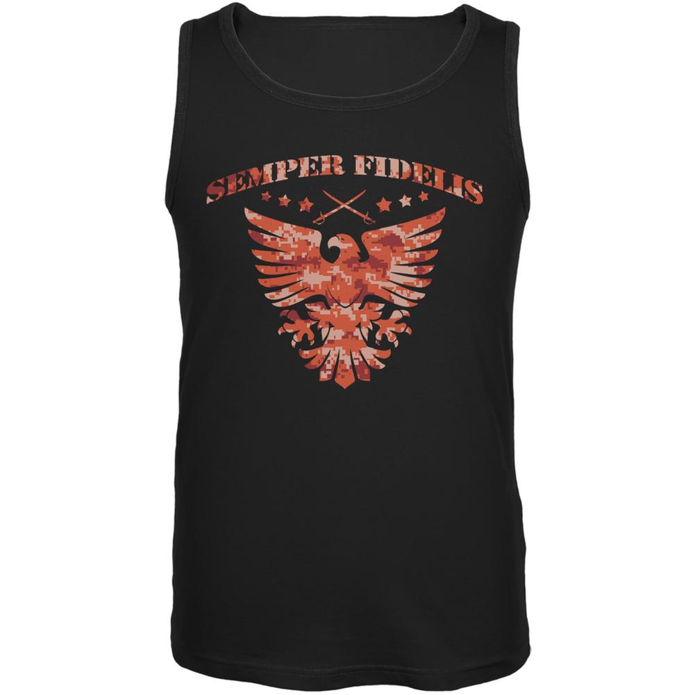 Semper Fidelis Eagle Black Adult Tank Top Men's Tank Tops Old Glory 2XL Black
