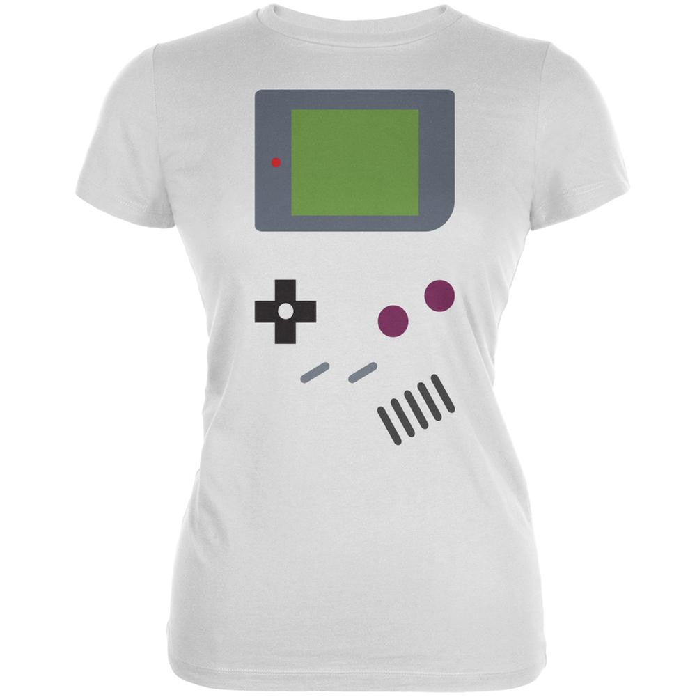 Handheld Gamer White Juniors Soft T-Shirt Juniors T-Shirts Old Glory 2XL White