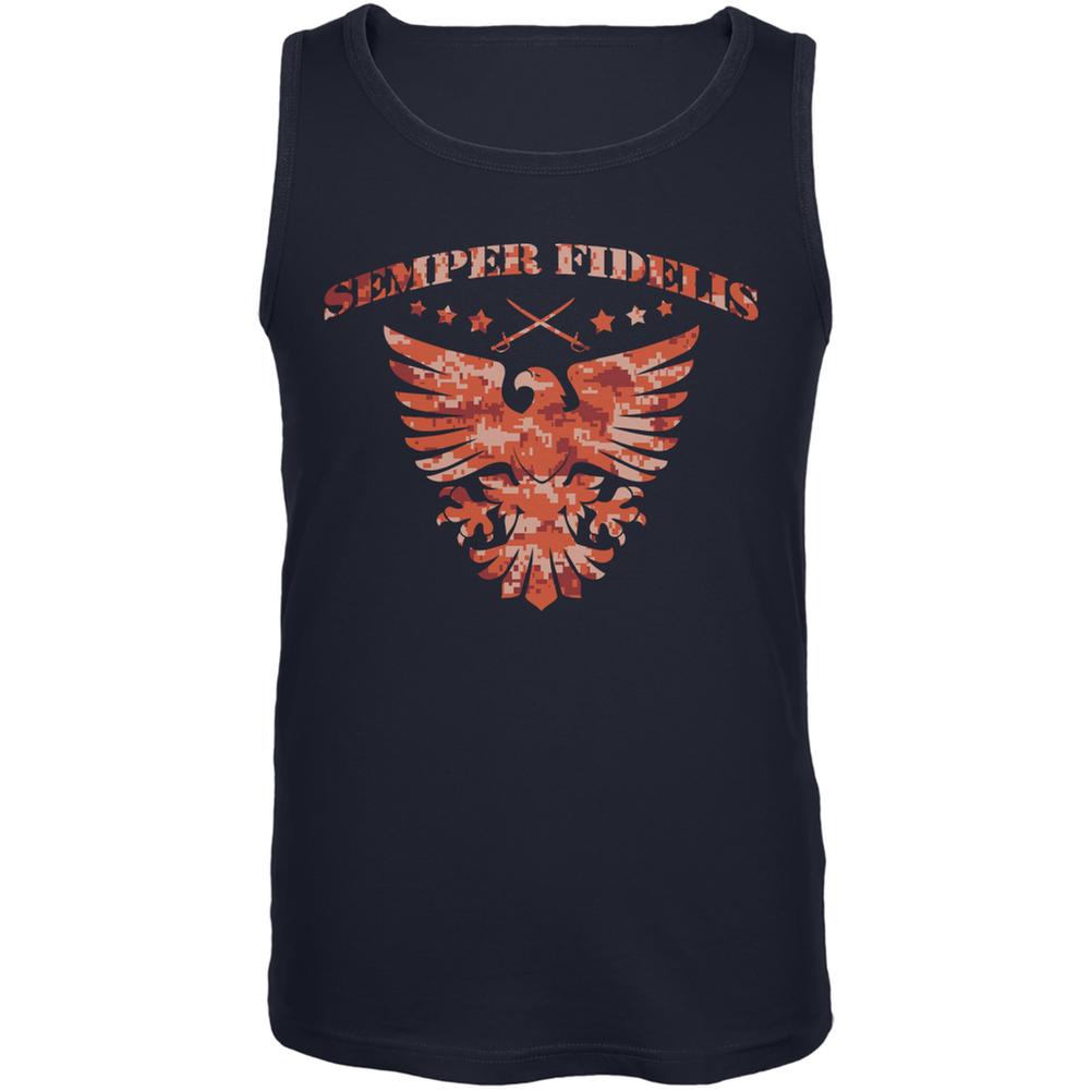 Semper Fidelis Eagle Navy Adult Tank Top Men's Tank Tops Old Glory 2XL Blue
