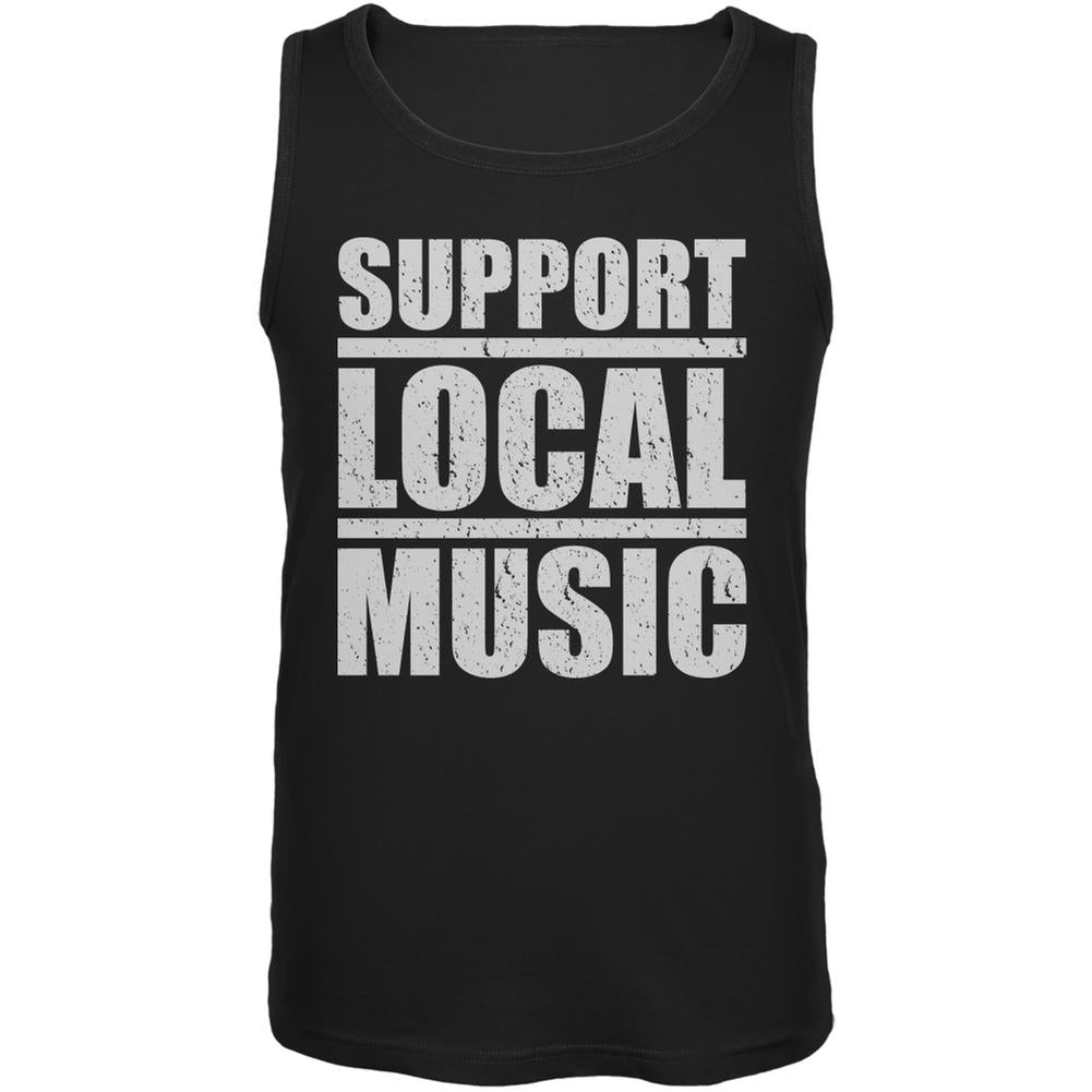 Support Local Music Black Adult Tank Top Men's Tank Tops Music 2XL Black