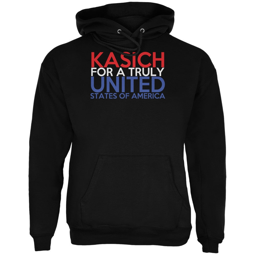 Election 2016 John Kasich Truly United Black Adult Hoodie Men's Hoodies Old Glory 2XL Black