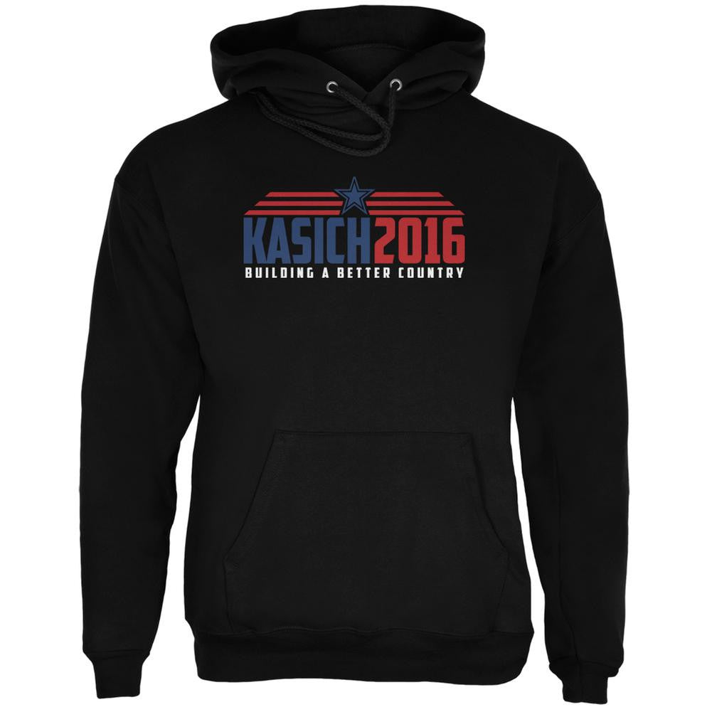 Election Kasich 2016 Building A Better Country Black Adult Hoodie Men's Hoodies Old Glory 2XL Black