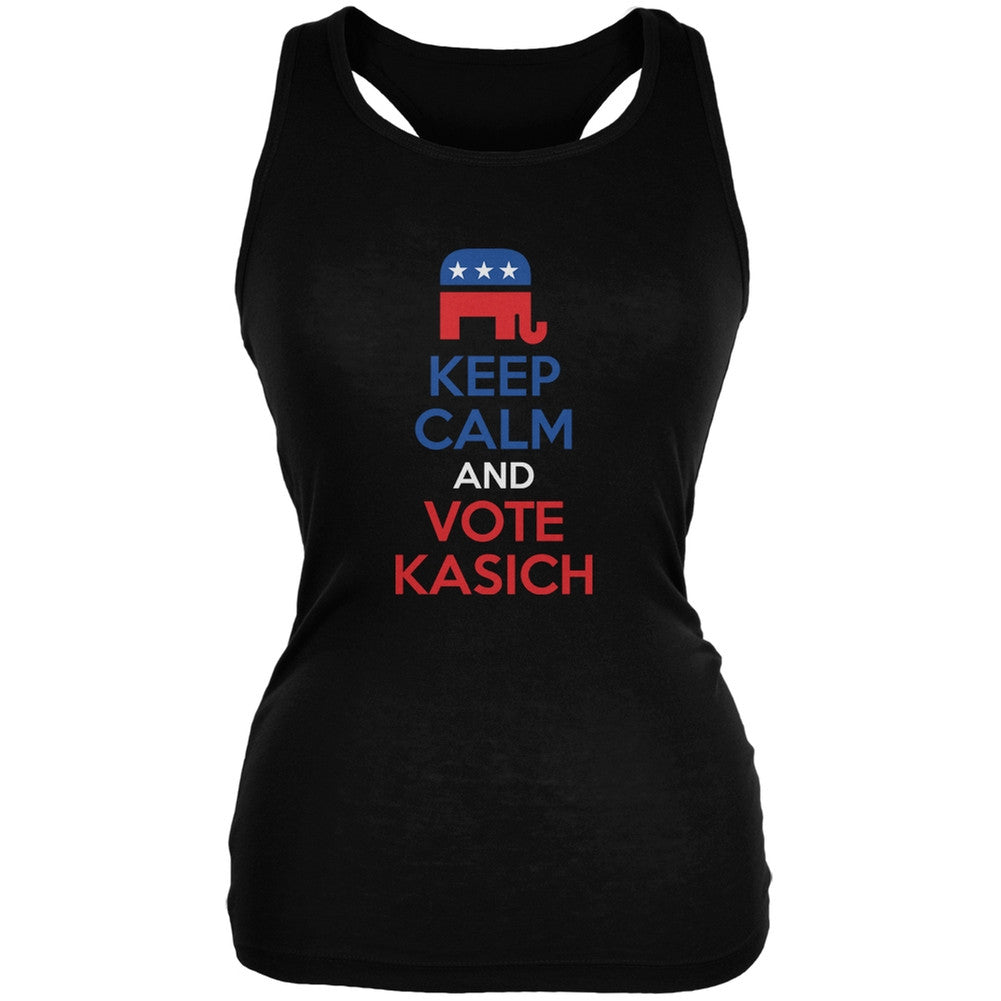 Election 2016 Keep Calm Vote John Kasich Black Juniors Soft Tank Top Juniors Tank Tops Old Glory 2XL Black