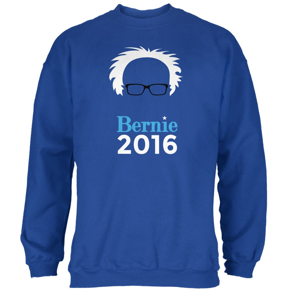 Election 2016 Bernie Sanders Hair Minimalist Royal Adult Sweatshirt Men's Sweatshirts Old Glory 2XL Blue