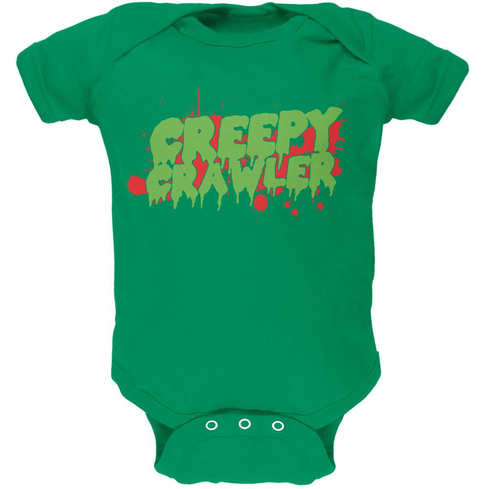 Halloween Creepy Crawler Kelly Green Soft Baby One Piece Baby One Piece Old Glory 0-3M Green