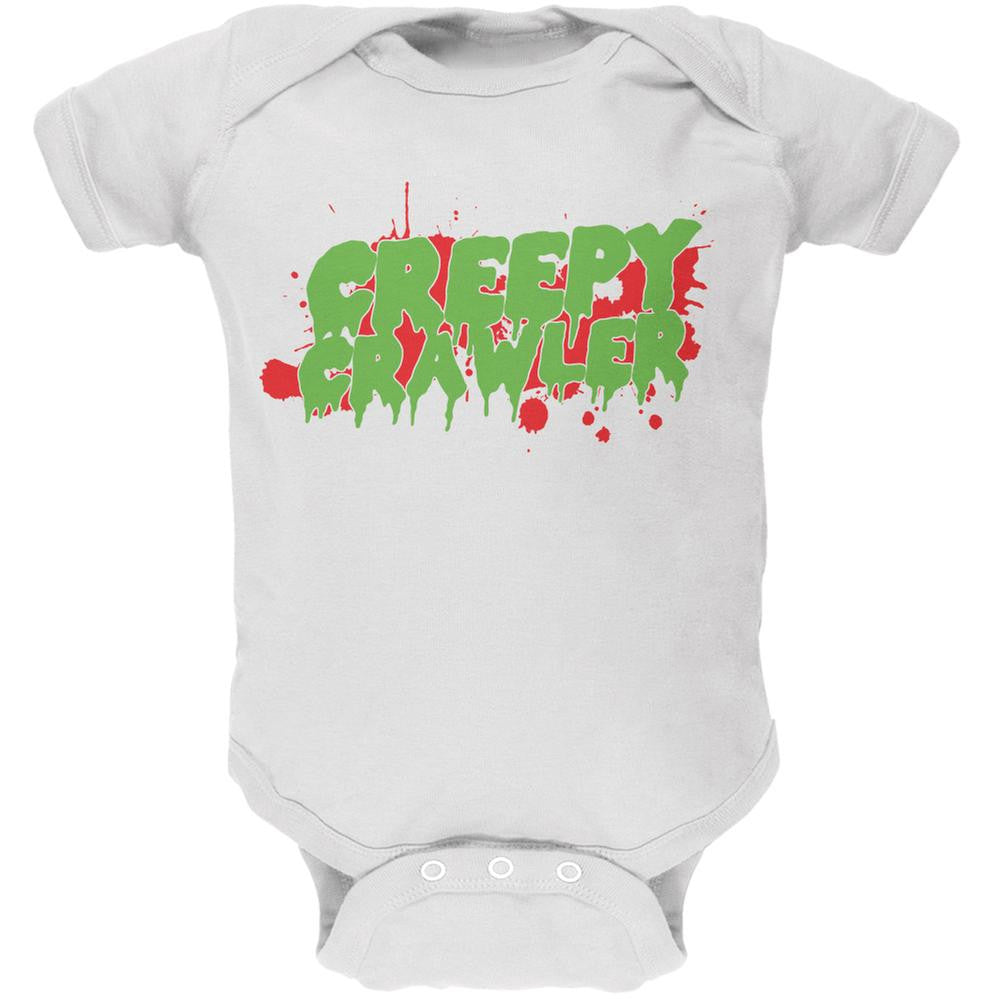 Halloween Creepy Crawler White Soft Baby One Piece Baby One Piece Old Glory 0-3M White