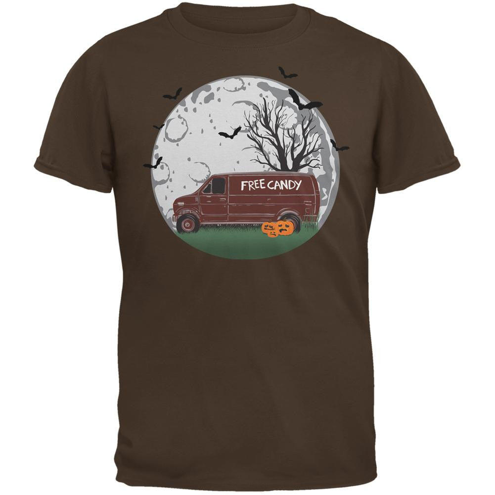 Halloween Free Candy Van Brown Adult T-Shirt Men's T-Shirts Old Glory 2XL Brown