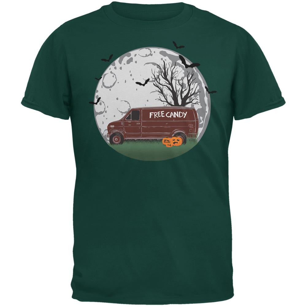 Halloween Free Candy Van Forest Green Adult T-Shirt Men's T-Shirts Old Glory 2XL Green