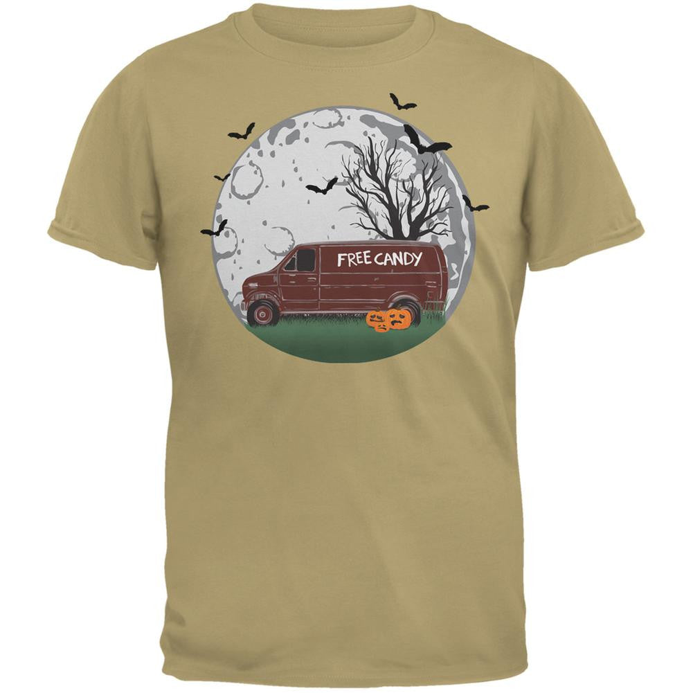 Halloween Free Candy Van Tan Adult T-Shirt Men's T-Shirts Old Glory 2XL Beige