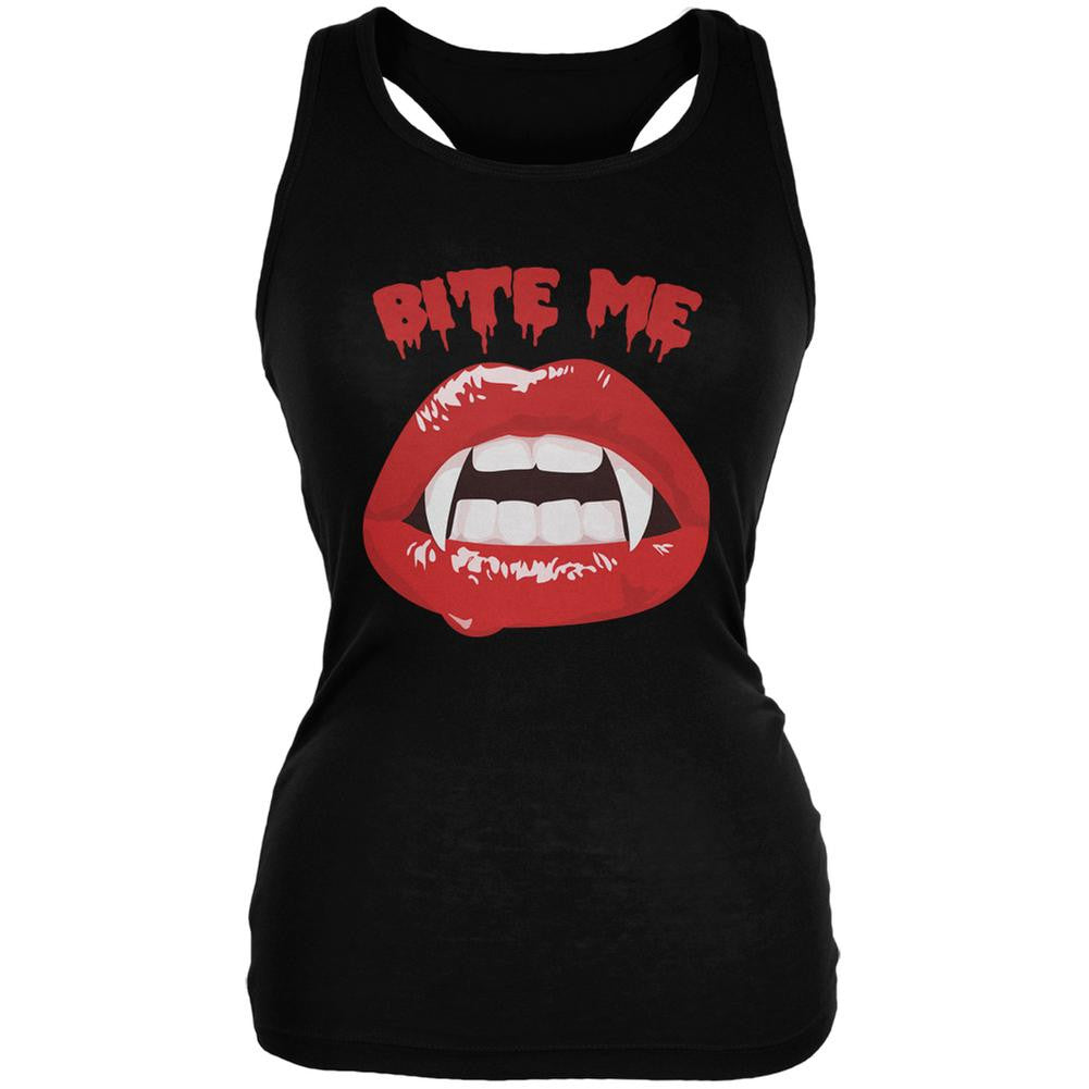 Halloween Vampire Bite Me Black Juniors Soft Tank Top Juniors Tank Tops Old Glory 2XL Black