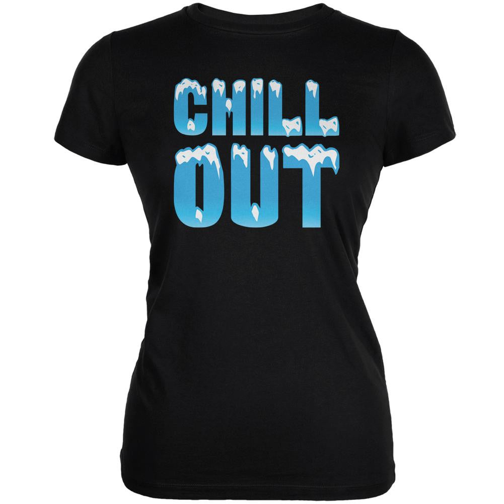 Chill Out Black Juniors Soft T-Shirt Juniors T-Shirts Old Glory 2XL Black