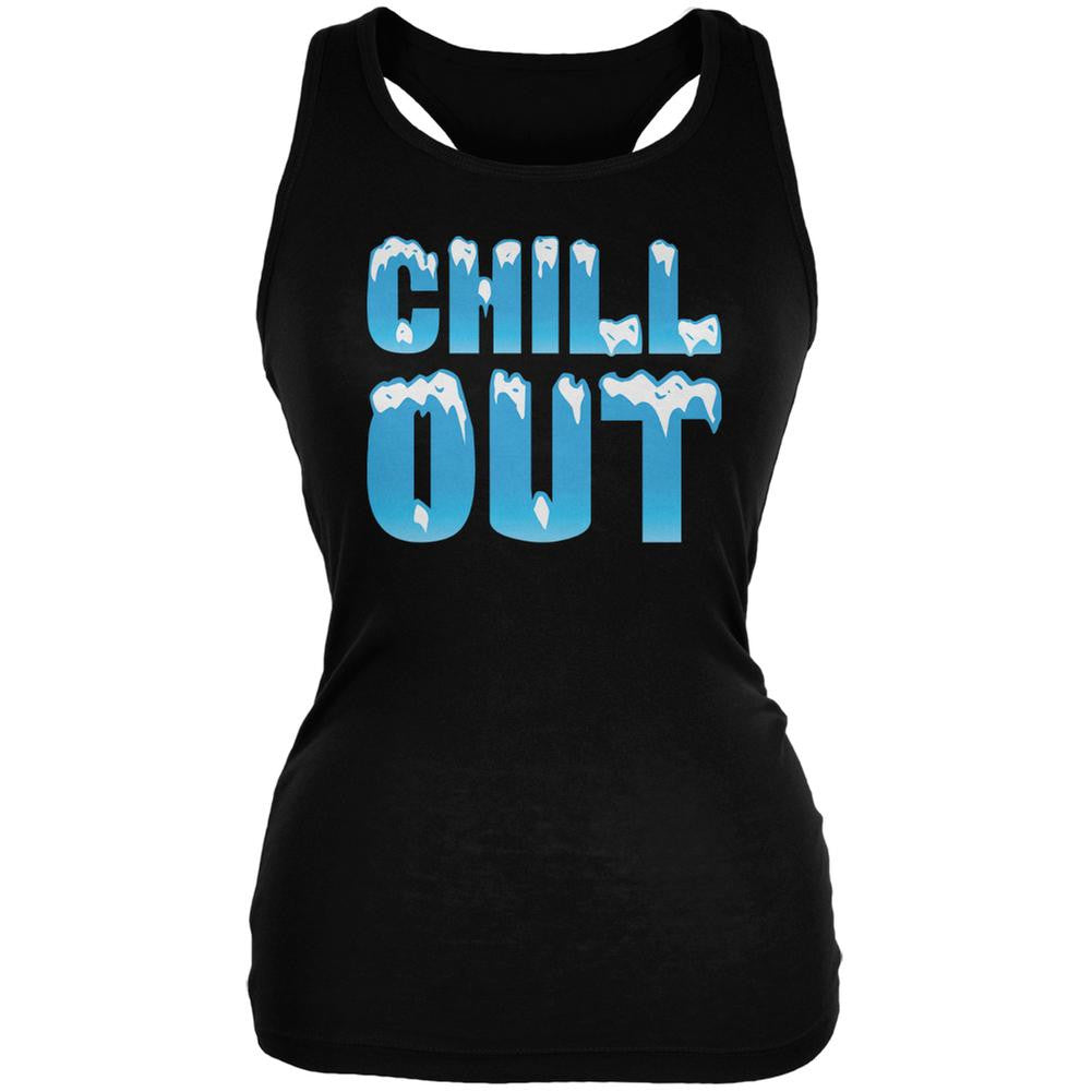 Chill Out Black Juniors Soft Tank Top Juniors Tank Tops Old Glory 2XL Black