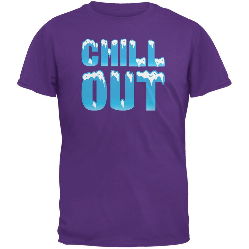 Chill Out Purple Adult T-Shirt Men's T-Shirts Old Glory 2XL Purple