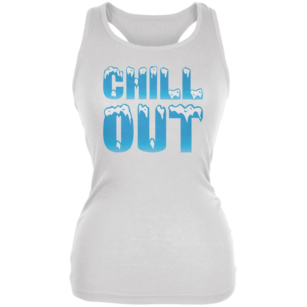Chill Out White Juniors Soft Tank Top Juniors Tank Tops Old Glory 2XL White