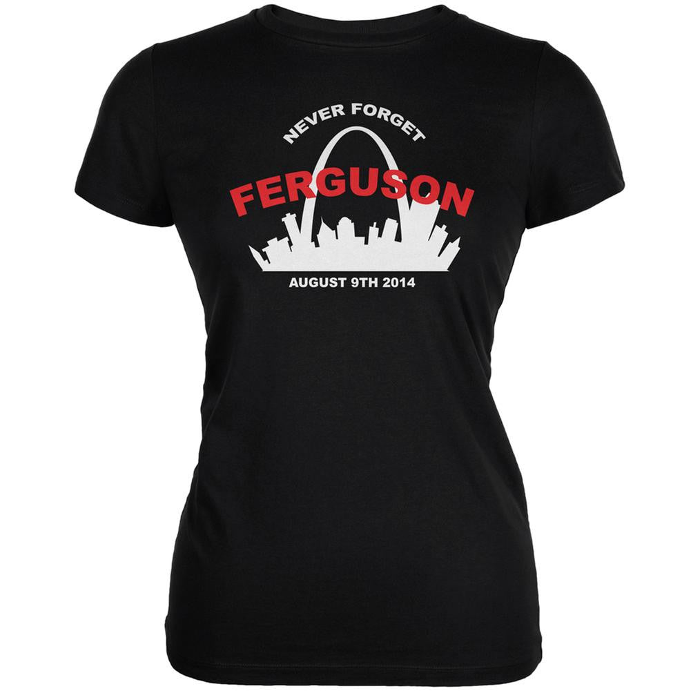 Ferguson Never Forget Black Juniors Soft T-Shirt Juniors T-Shirts Old Glory 2XL Black