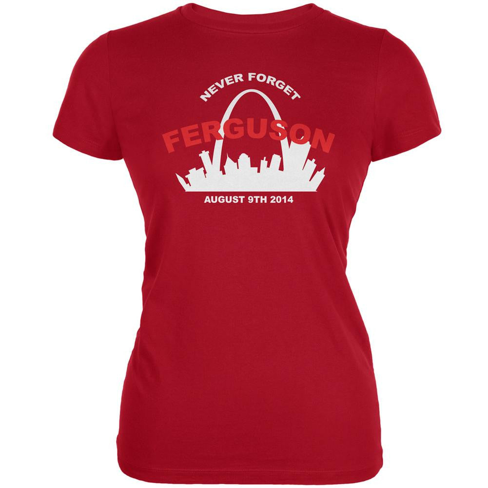 Ferguson Never Forget Red Juniors Soft T-Shirt Juniors T-Shirts Old Glory 2XL Red