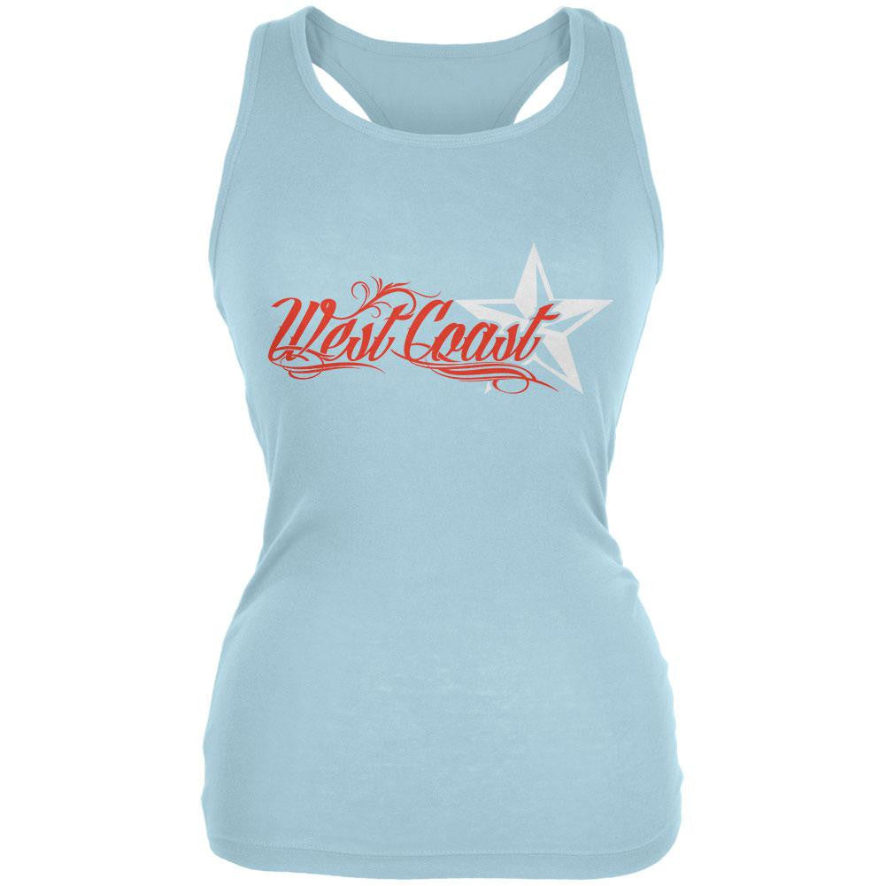West Coast Nautical Star Juniors Soft Tank Top Juniors Tank Tops Old Glory 2XL Blue