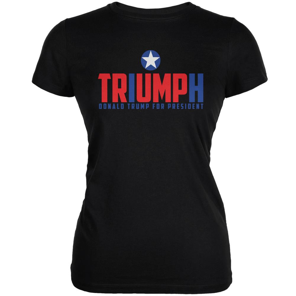 Election 2016 Triumph Trump for President Black Juniors Soft T-Shirt Juniors T-Shirts Old Glory 2XL Black