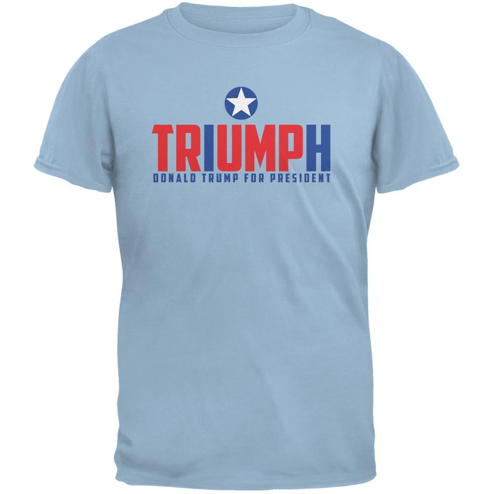 Election 2016 Triumph Trump for President Light Blue Adult T-Shirt Men's T-Shirts Old Glory 2XL Blue