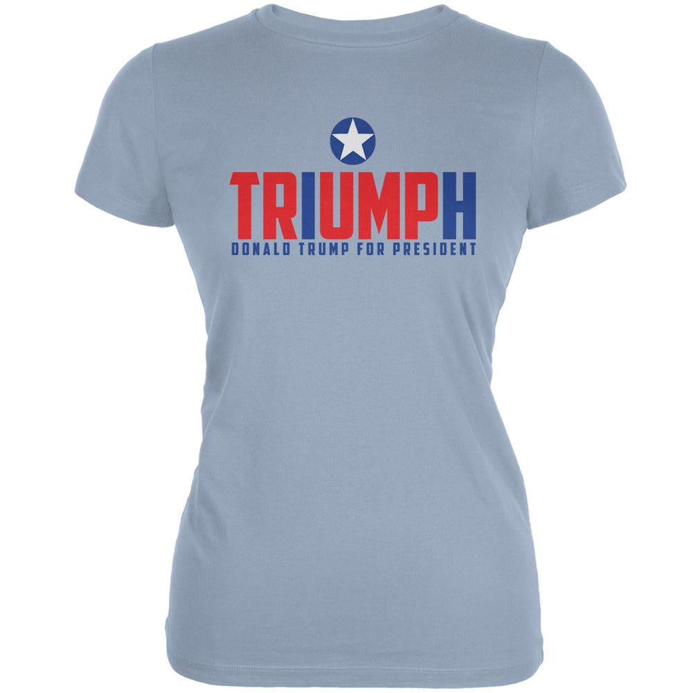 Election 2016 Triumph Trump for President Light Blue Juniors Soft T-Shirt Juniors T-Shirts Old Glory 2XL Blue