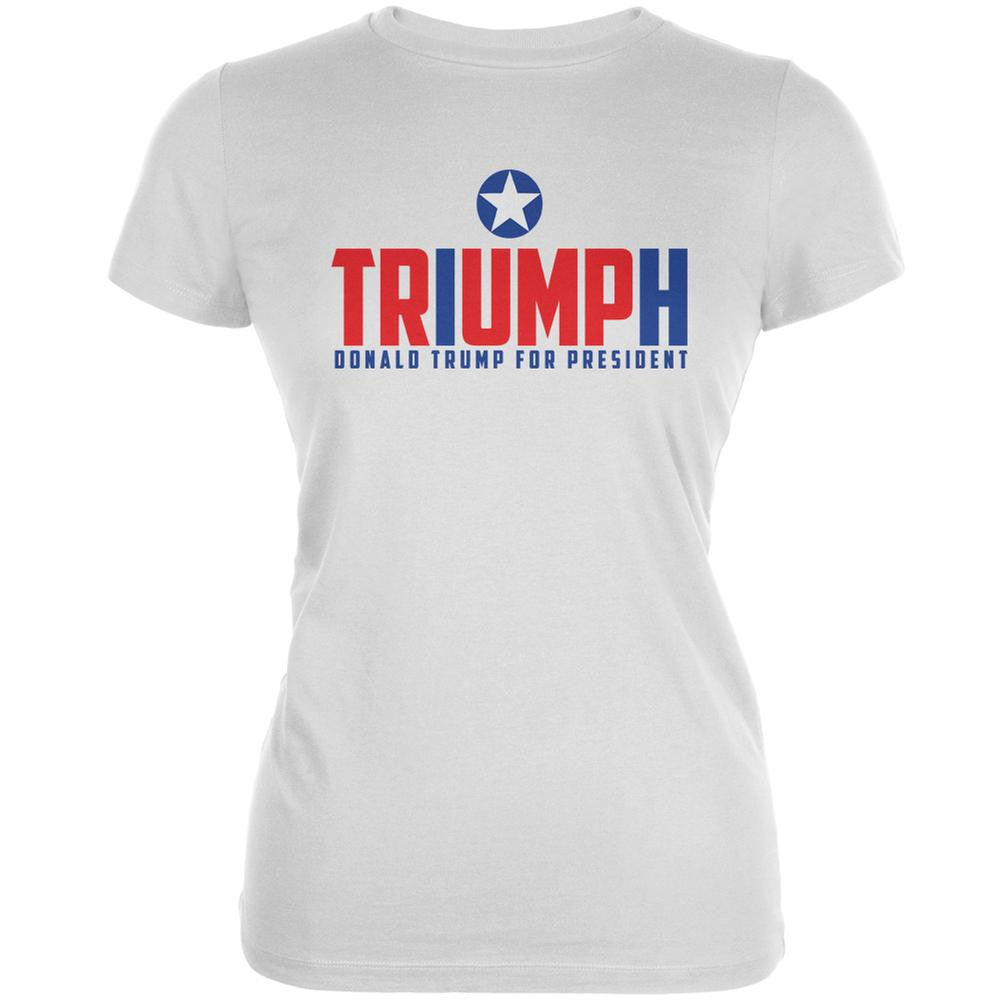Election 2016 Triumph Trump for President White Juniors Soft T-Shirt Juniors T-Shirts Old Glory 2XL White