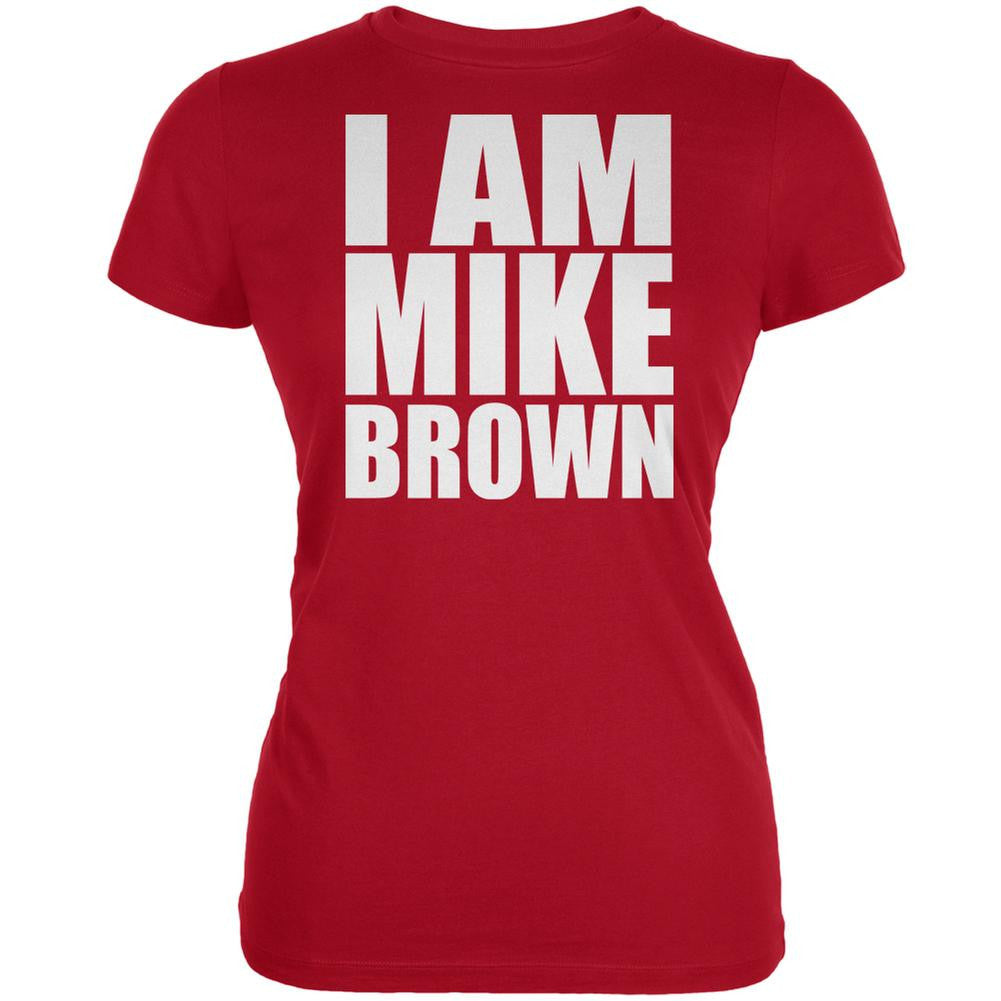 Ferguson I Am Mike Brown Red Juniors Soft T-Shirt Juniors T-Shirts Old Glory 2XL Red