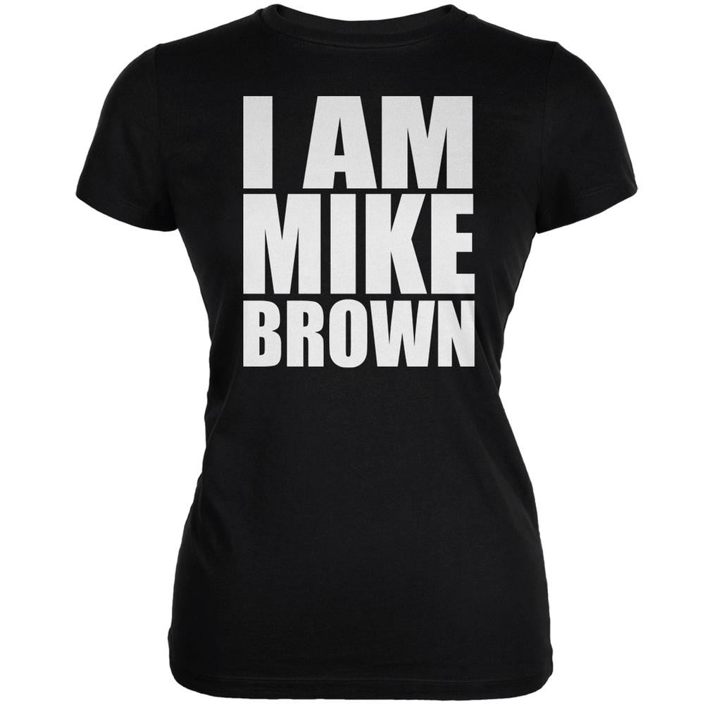 Ferguson I Am Mike Brown Black Juniors Soft T-Shirt Juniors T-Shirts Old Glory 2XL Black