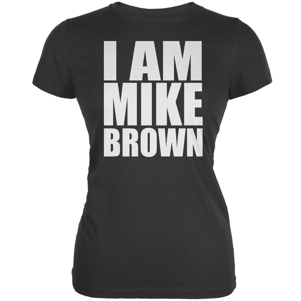 Ferguson I Am Mike Brown Asphalt Juniors Soft T-Shirt Juniors T-Shirts Old Glory 2XL Grey