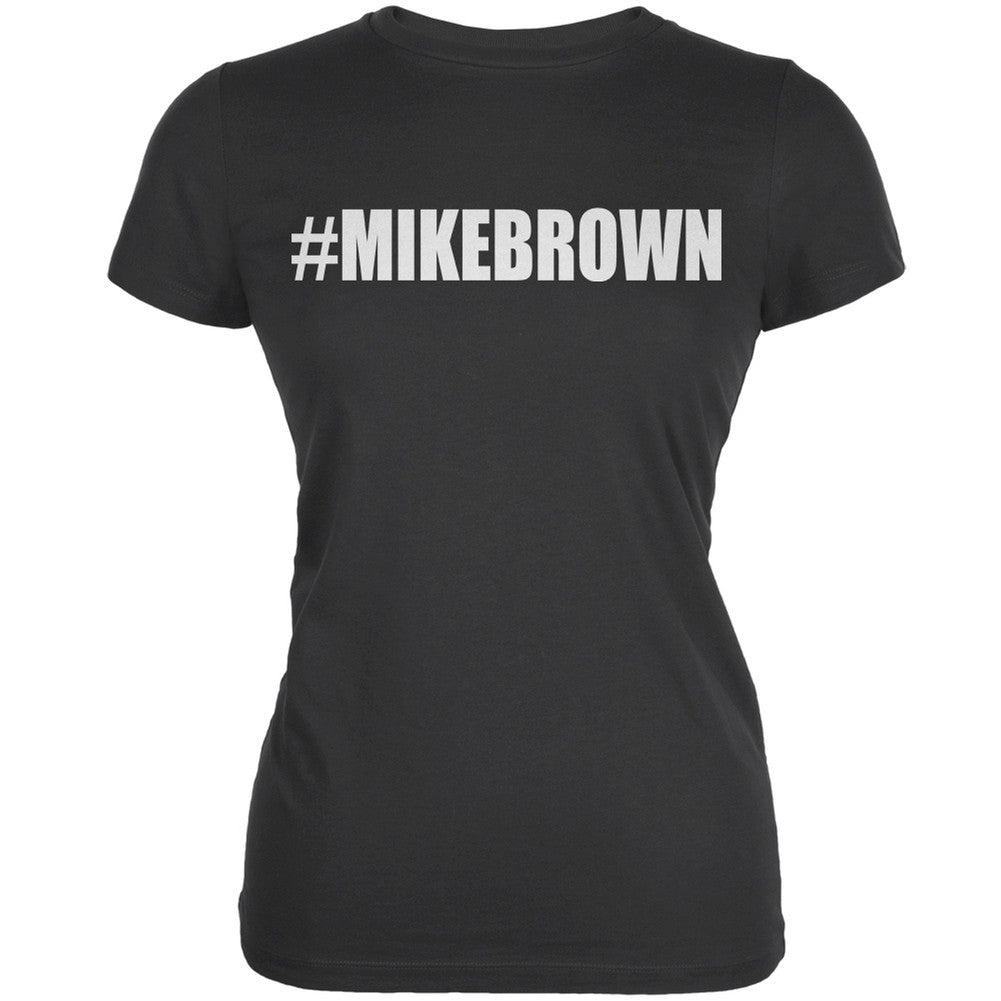 Ferguson #MIKEBROWN Asphalt Juniors Soft T-Shirt Juniors T-Shirts Old Glory 2XL Grey