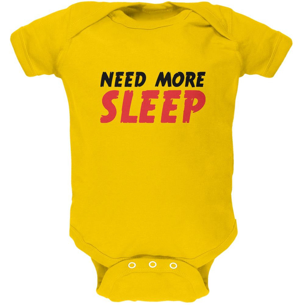 Need More Sleep Yellow Soft Baby One Piece Baby One Piece Old Glory 0-3M Yellow