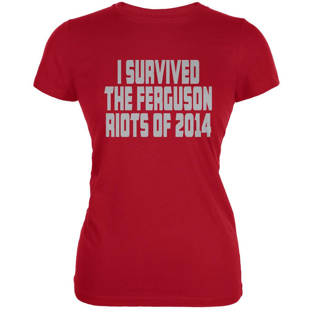 Ferguson I Survived The Riot 2014 Red Juniors Soft T-Shirt Juniors T-Shirts Old Glory 2XL Red