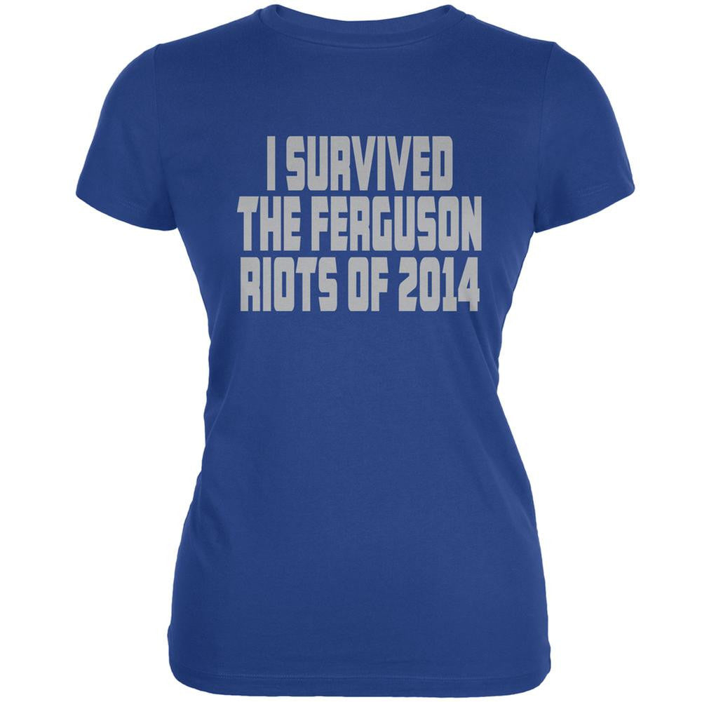 Ferguson I Survived The Riot 2014 Royal Juniors Soft T-Shirt Juniors T-Shirts Old Glory 2XL Blue