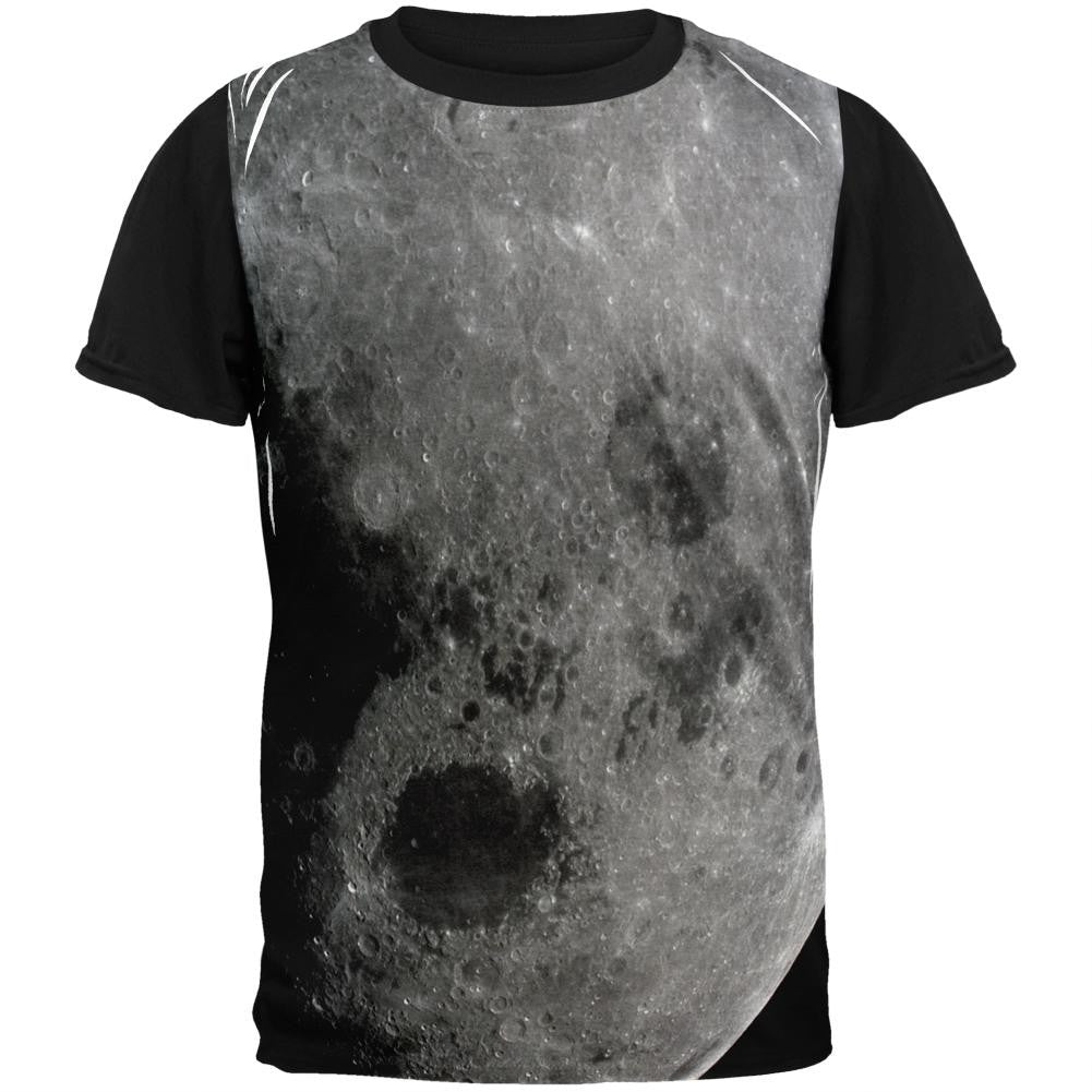 Moon Adult Black Back T-Shirt Men's T-Shirts Old Glory SM White