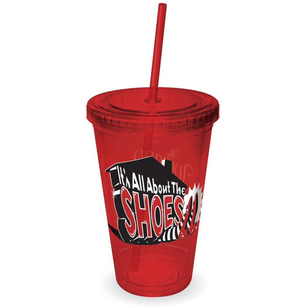 Wizard of Oz - It's All About the Shoes Colored Acrylic Tumbler With Straw Travel Mugs Old Glory