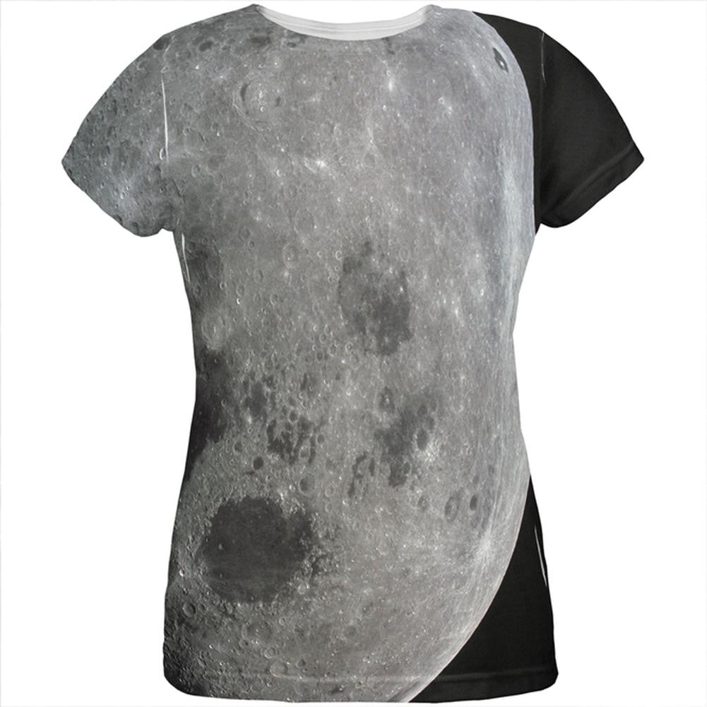 Moon All Over Womens T-Shirt Women's T-Shirts Old Glory 2XL Multi
