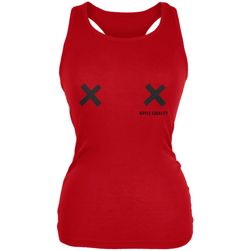 Nipple Equality Double X Red Juniors Soft Tank Top Juniors Tank Tops Old Glory 2XL Red
