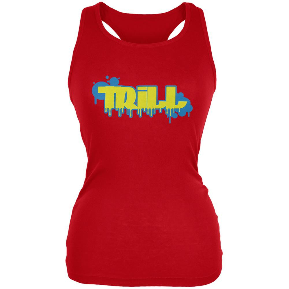 Trill Graffiti Red Juniors Soft Tank Top Juniors Tank Tops Old Glory 2XL Red