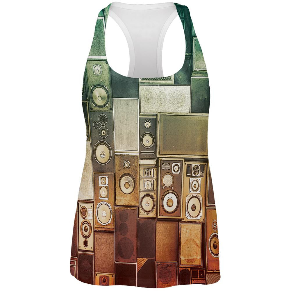 Retro Speakers All Over Womens Racerback Tank Top Women's Tank Tops Old Glory 2XL Multi